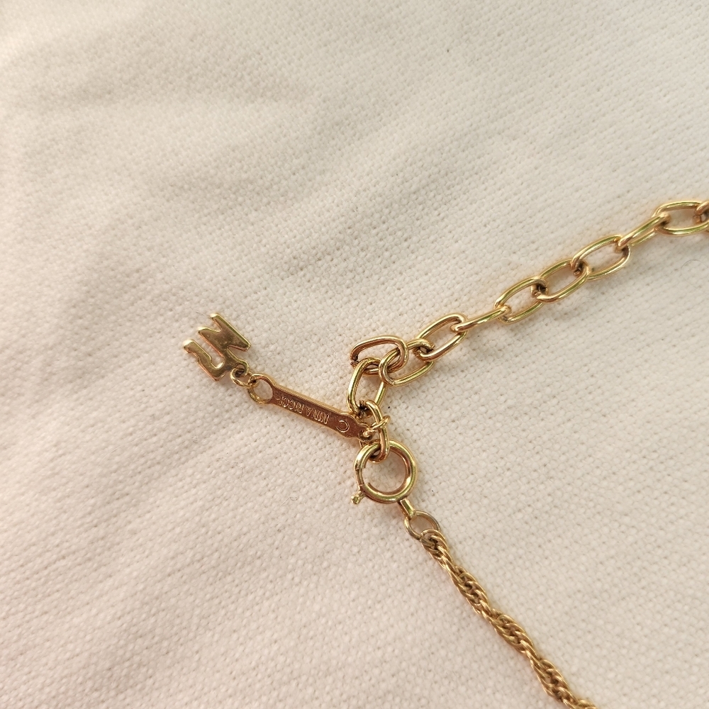 Nina Ricci Gold Tone Rhinestone pendant signed - Picture 8 of 14